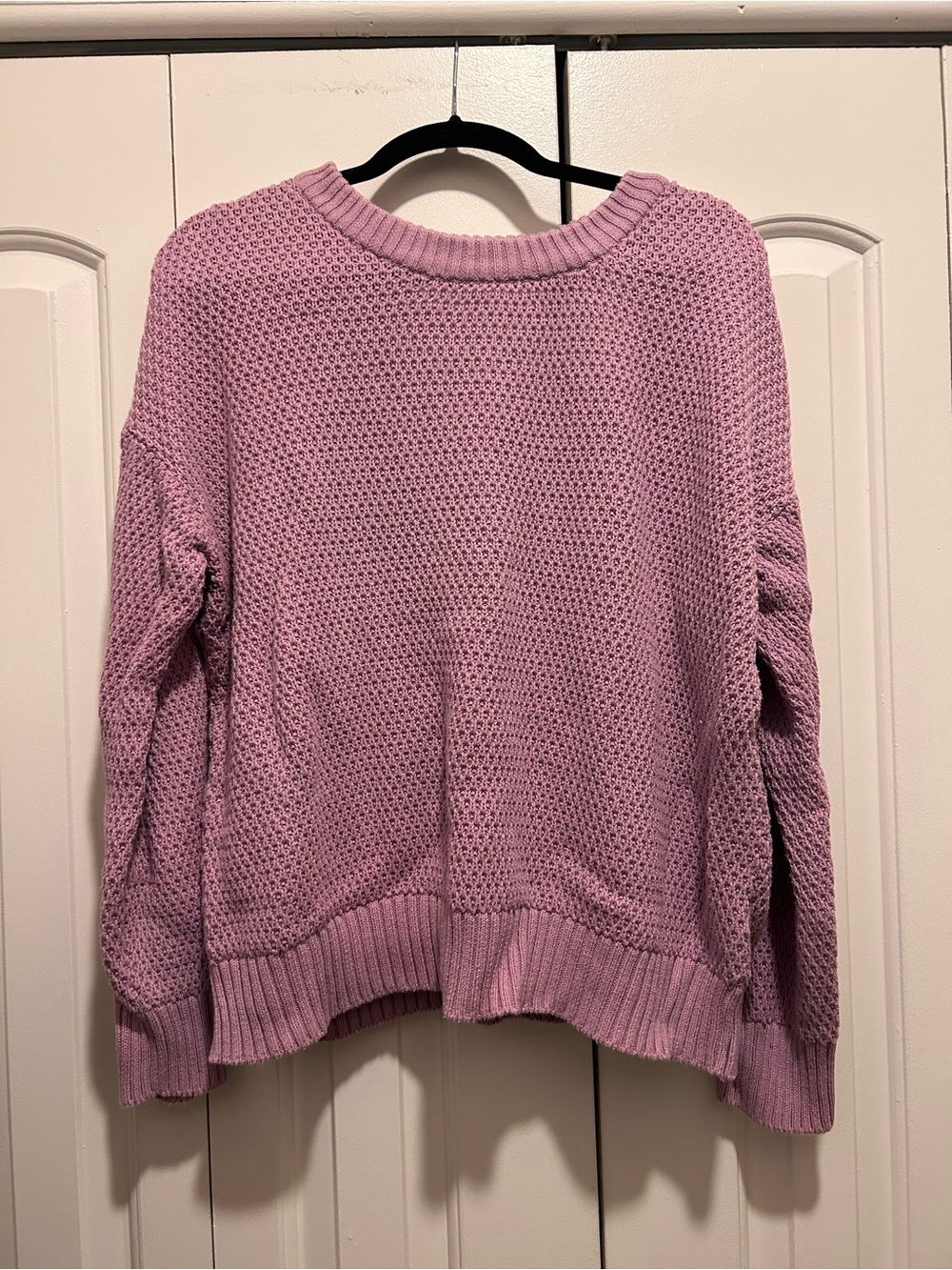 Pact Women's Lilac 100% Organic Cotton Waffle-Knit Sweater - Casual Crewneck